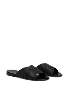 Giuseppe Zanotti Flavio crossover-strap slides - Zwart