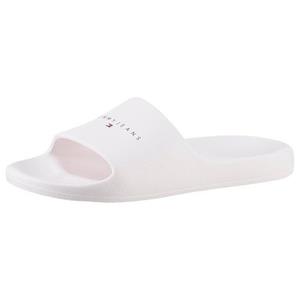 TOMMY JEANS Slippers TJW PRINTED PU POOL SLIDE , plateau, zomerschoen, slippers met logolettering op de bandage