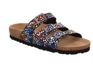Rohde Slippers Alba , zomerschoenen, slippers, pantoffels met kleurrijke print, g-breedte = breed