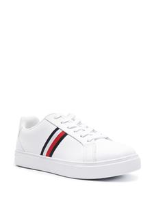 Tommy Hilfiger Essential tape-detail leather sneakers - Wit