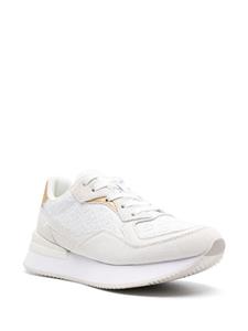 Tommy Hilfiger monogram-embossed leather sneakers - Wit