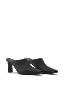 Courrèges square-toe leather mules - Zwart