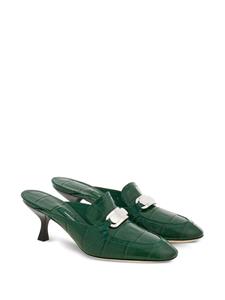 Ferragamo 55mm muiltjes met gesp - Groen