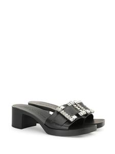 Sergio Rossi Sr Jelly buckled-embellished mules - Zwart