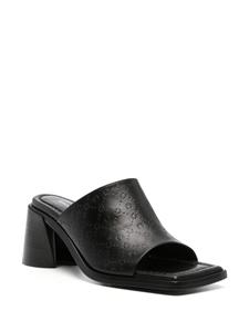 Marine Serre Ms laminated-leather mules - Zwart