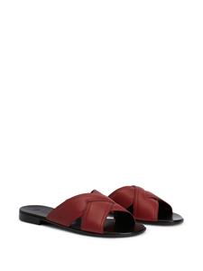 Giuseppe Zanotti Flavio leren slippers - Rood