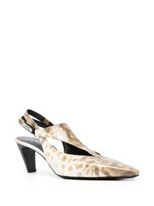 Premiata 70mm snakeskin-print leather pumps - Beige