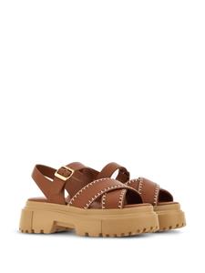 Hogan H644 leather sandals - Bruin