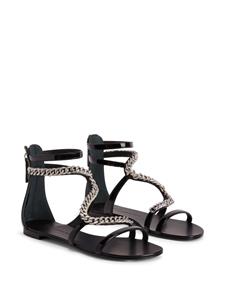 Giuseppe Zanotti Samantha sandalen met kettingdetail - Zwart