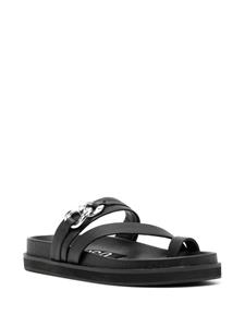 Senso Nikita leren sandalen met kettingdetail - Zwart