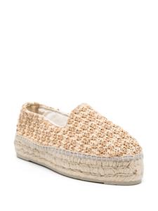 Manebi Raffia espadrilles met zigzag patroon - Beige