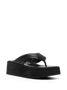 Senso Reese leren teenslippers - Zwart