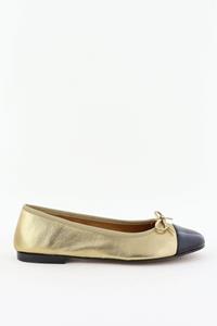 Toral ballerinas TL-EMILLE met strik en leren neus goud