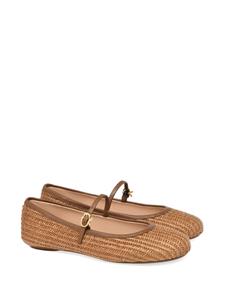 Gianvito Rossi Carla raffia ballerina's - CUOIO CUOIO
