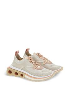 Ferragamo Gancini sneakers met vlakken - Grijs
