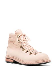 Guidi Leren veterlaarzen - Roze