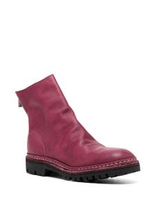 Guidi Leren laarzen met rits - Roze