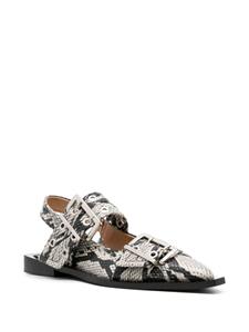 GANNI Sandalen met slangenleer-effect - Beige