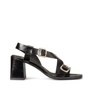 LA REDOUTE COLLECTIONS Leren sandalen met gespen, hoge hak