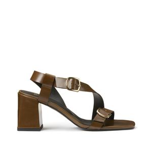 LA REDOUTE COLLECTIONS Leren sandalen met gespen, hoge hak