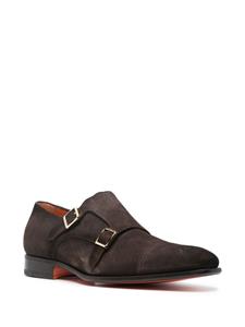 Santoni Suède gespschoenen - Bruin