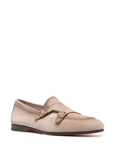 Santoni Suède gespschoenen - Beige