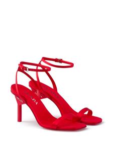 Prada 85mm geometric-heel satin sandals - Rood