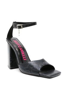 Just Cavalli Sandalen met slangenleer-effect - Zwart