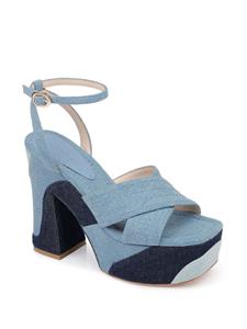 Dee Ocleppo Havana denim sandalen met plateauzool - Blauw