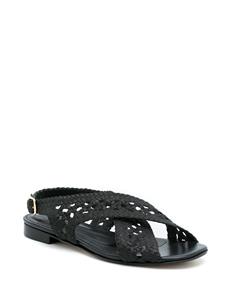 Sarah Chofakian Rasteria sandalen met open neus - Zwart