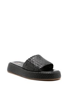 Sarah Chofakian Leren sandalen - Zwart