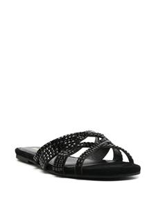 Sarah Chofakian Alix slippers met studs - Zwart