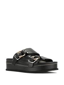 3.1 Phillip Lim Freida badslippers met plateauzool en dubbele gesp - Zwart