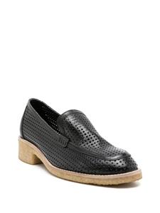 Sarah Chofakian Ronnie geperforeerde loafers - Zwart