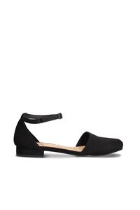 Nae Damen vegan Flats Flora Schwarz