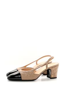 CHANEL Pre-Owned contrasting toecap slingback pumps - Beige