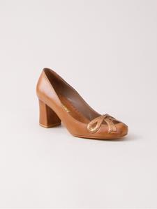 Sarah Chofakian pumps met chunky hak - Bruin