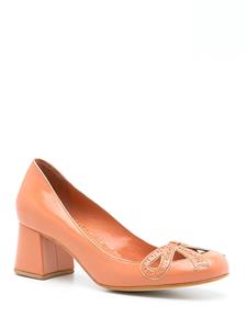 Sarah Chofakian Audrey leren pumps - Oranje