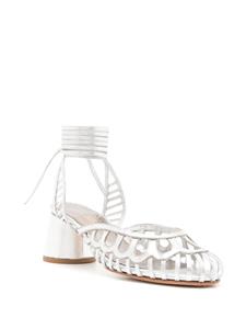 Sarah Chofakian Lilibet 55 mm leren pumps - Zilver