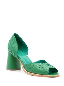 Sarah Chofakian Secret Garden leren pumps - Groen