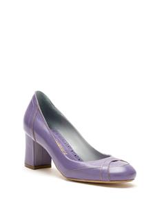 Sarah Chofakian Swan leren pumps - Paars