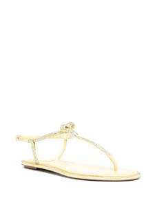René Caovilla Caterina rhinestone-embellished leather sandals - Geel
