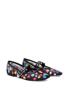 3.1 Phillip Lim ID Flowerworks ballerina's met mesh - Zwart
