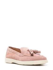 Santoni tassel-detail suede loafers - Roze