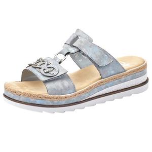 Rieker Slippers , plateau, zomerschoen, pantoffels met strass versiering
