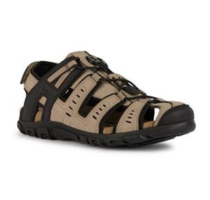 Geox Sandalen UOMO SANDAL STRADA C , zomerschoen, klittenbandschoen, outdoorsandaal, met leren voetbed