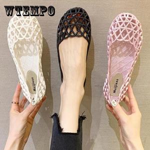 WTEMPO Women's Sandals Breathable Casual Jelly Hollow Out Mesh Flats Beach Shoes