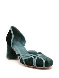 Sarah Chofakian Albert 55 fluwelen pumps - Groen