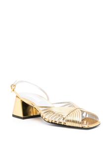 Suzanne Rae 1970s 55mmleren slingback sandalen - Goud