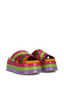 Dolce & Gabbana Slippers met colourblocking - Groen
